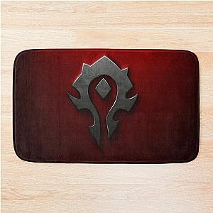 Horde shield from the game World of Warcraft -WoW- red background Bath Mat