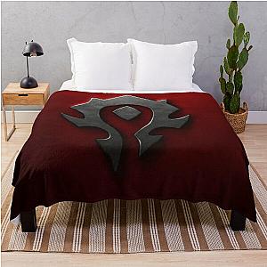 Horde shield from the game World of Warcraft -WoW- red background Throw Blanket