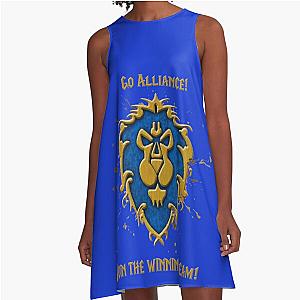 7620 Logo of the Alliance of the game World of warcraft - WoW- A-Line Dress