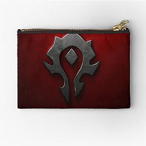 Horde shield from the game World of Warcraft -WoW- red background Zipper Pouch