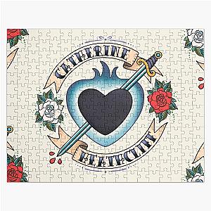 Emily Bronte Wuthering Heights Old School Tattoo Design Jigsaw Puzzle for Book Lovers