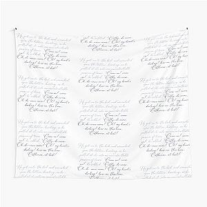 Wuthering Heights Heathcliff Quote Tapestry
 -> Removed weird characters, 
Wuthering Heights Heathcliff Quote Tapestry 
 -> Removed double words 'Heathcliff' did not occur in sequence however "Wuthering Heights" has "Heights" so they are considered the same word
 Wuthering Heights Quote Tapestry