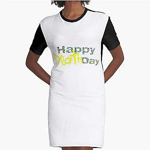 Xdinary Heroes Happy Death Day Sticker Graphic T-Shirt Dress