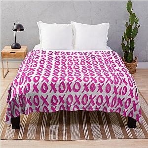 Pink print throw blanket