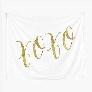 XO Gold Faux Foil Metallic Glitter Quote Tapestry