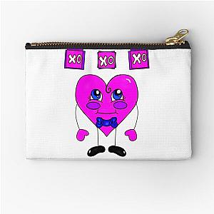 Xo Heart Purple Zipper Pouch