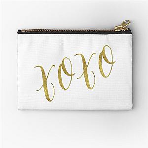 XO Gold Faux Metallic Glitter Quote Pouch