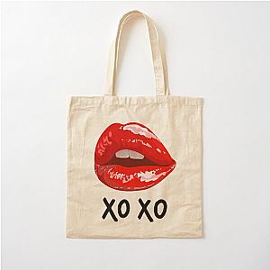 XO RED LIPS GLOSSY Cotton Tote Bag