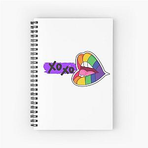 Pride Flag Lips XO Spiral Notebook