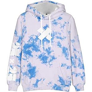 XPLR Light Blue Tie Dye, New Logo Pullover Hoodies, Hooded Sweatshirt Long Sleeve