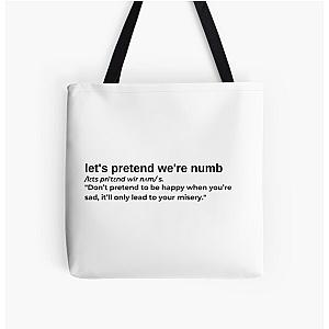 Let's Pretend We're Numb by XXXTentacion All Over Print Tote Bag RB3010