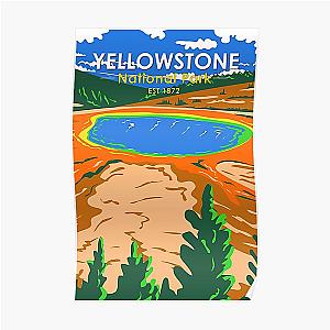 Yellowstone National Park Grand Prismatic Spring Vintage Poster RB1608