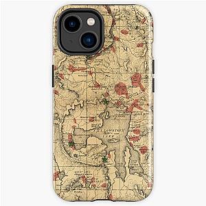 Vintage Map of Yellowstone National Park (1881) iPhone Tough Case RB1608