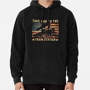 Retro Style Take Him To The Train Station Funny Vintage - Funny Dutton Yellowstone Pullover Hoodie RB1608