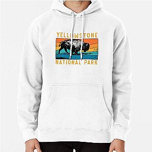 Vintage Yellowstone National Park Gifts Usa Bison Buffalo Pullover Hoodie RB1608