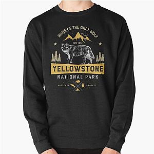 Yellowstone T shirt National Park Grey Wolf - Vintage Gifts Men Women Kids Youth Pullover Sweatshirt RB1608