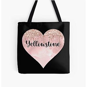 Yellowstone trip in glitter heart All Over Print Tote Bag RB1608