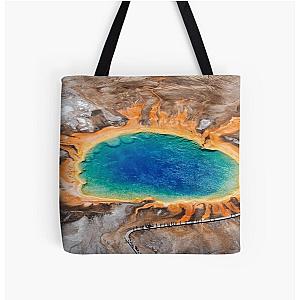 Grand Prismatic Spring - Aerial in Yellowstone All Over Print Tote Bag RB1608