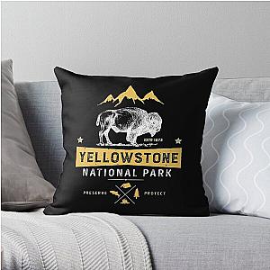 Yellowstone T shirt National Park Bison Buffalo - Vintage Gifts Men Women Youth Kids Tees Throw Pillow RB1608