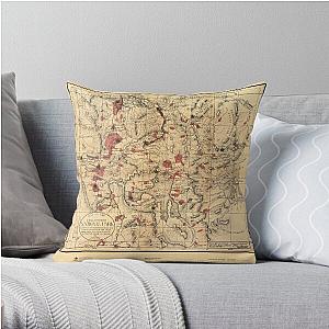 Map Of Yellowstone 1881 Throw Pillow RB1608