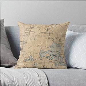 Vintage Map of Yellowstone National Park (1889) Throw Pillow RB1608