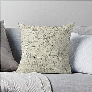 Yellowstone Map Throw Pillow RB1608