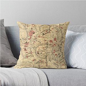 Vintage Map of Yellowstone National Park (1881) Throw Pillow RB1608