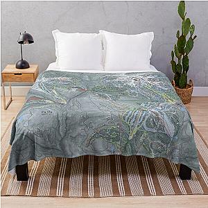 Big Sky &amp; Yellowstone Club Trail Map Throw Blanket RB1608