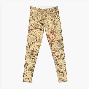 Vintage Map of Yellowstone National Park (1881) Leggings RB1608