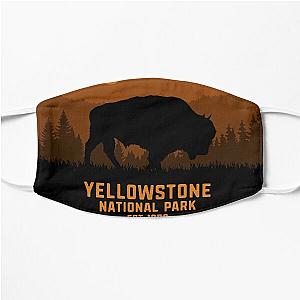 Vintage Retro Yellowstone National Park Wyoming USA Bison 80s 70s Style Flat Mask RB1608