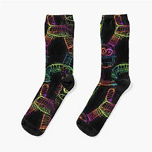 Neon monster lights in the dark Socks