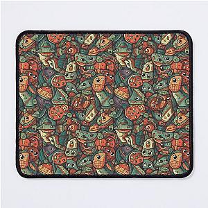 Pattern Cute Food Monsters Cartoon Style Mouse Pad