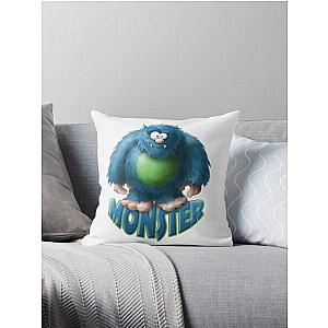 Blue Monster Throw Pillow