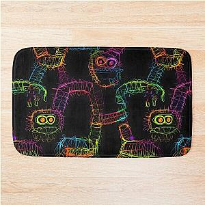 Neon monster lights in the dark Bath Mat