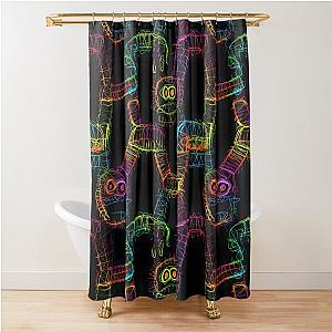 Neon monster lights in the dark Shower Curtain