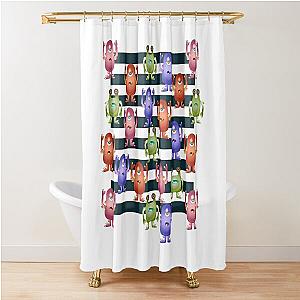 Bright pattern with nice monsters and stripes  Shower Curtain