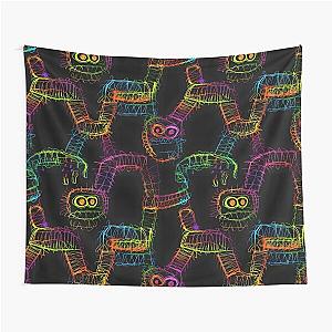 Neon monster lights in the dark Tapestry