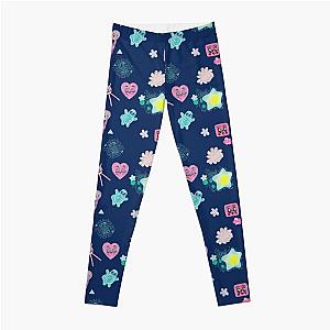 Reckless whimsy characters - hearts, stars, flowers, man, monster Leggings