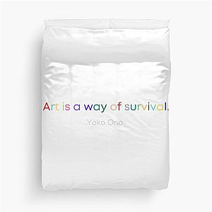 vintage  Art is a way of survival  yoko ono quote Duvet Cover