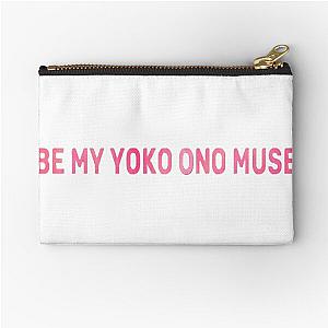 be my yoko ono muse (Cazzie) - pink writing Zipper Pouch