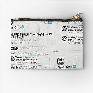 Three Consecutive Tweets by Yoko Ono Zipper Pouch