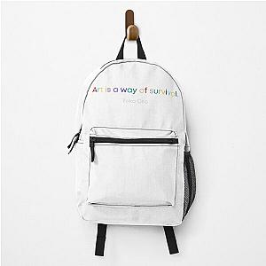 vintage  Art is a way of survival  yoko ono quote Backpack