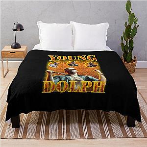 Young Dolph Fire Bootleg Vintage Throw Blanket