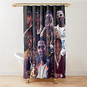 Young dolph tribute collage poster design 2021 Shower Curtain