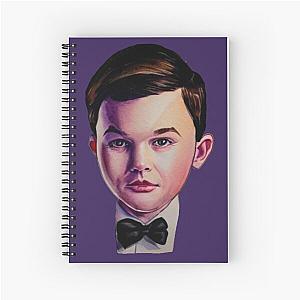 Young Sheldon with bow tie watercolor painting Spiral Notebook