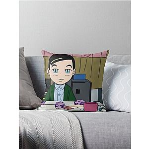 Young Sheldon in anime style Throw Pillow