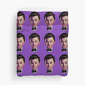 Young Sheldon with bow tie watercolor painting Duvet Cover