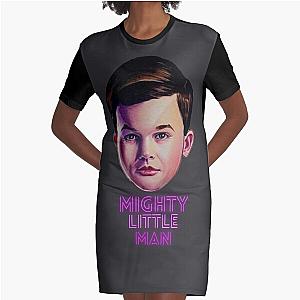 Young Sheldon - Mighty little man - Watercolor painting Graphic T-Shirt Dress