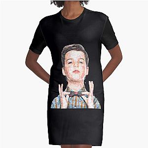 Young Sheldon Sketch   Graphic T-Shirt Dress