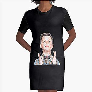 Young Sheldon Sketch Graphic T-Shirt Dress